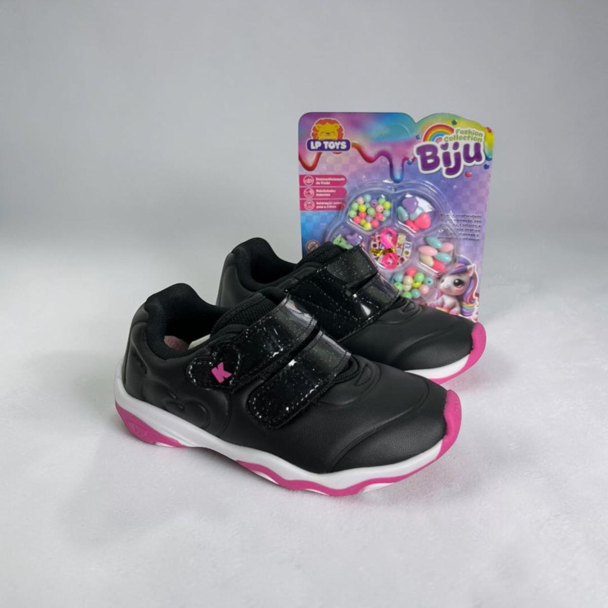 Tênis Kidy Play Respitec Menina Calce fácil Casual Preto 5