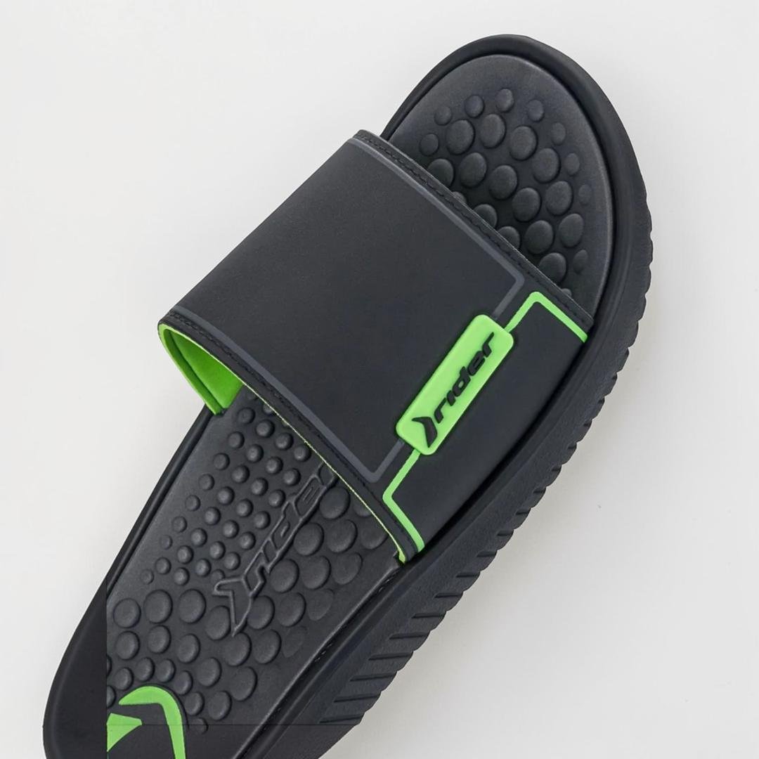 Chinelo Rider Pump II Slide Masculino - Preto verde Preto 3