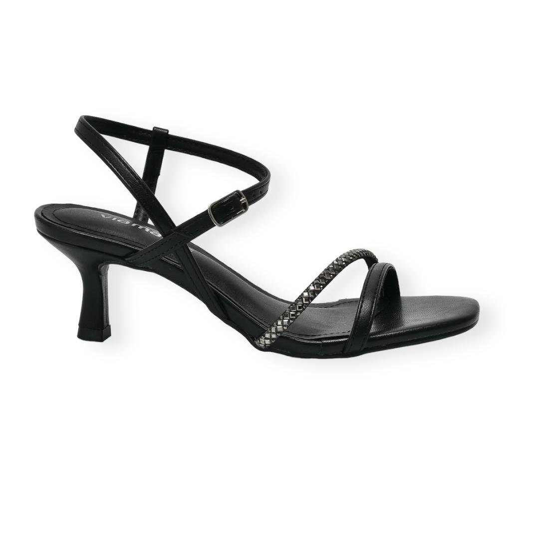 SANDALIA VIA MARTE SALTO MEDIO AD FEM 103-005-01 Preto 1
