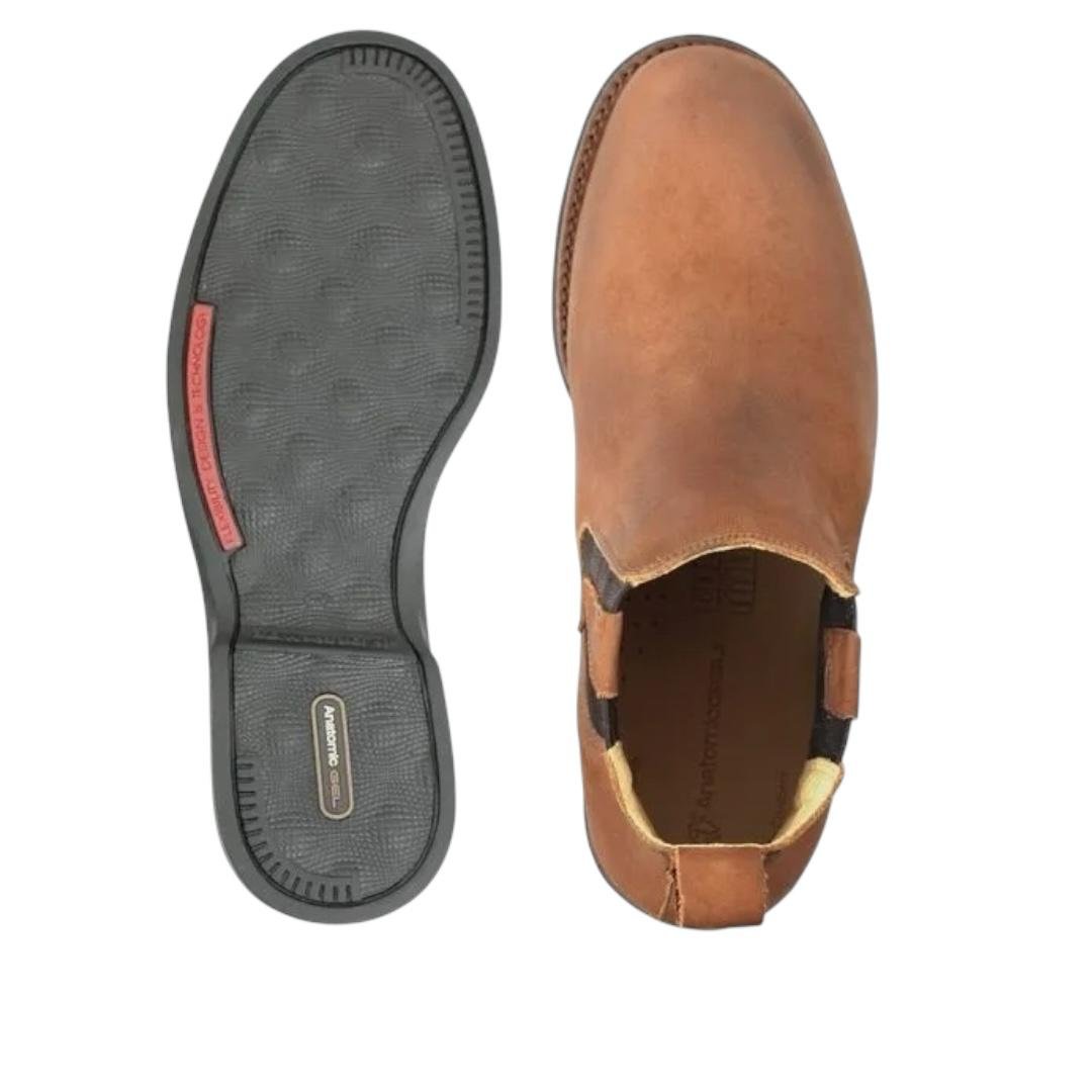 BOTINA ANATOMIC GEL MASCULINO EM COURO CASUAL 4516 Marrom 3