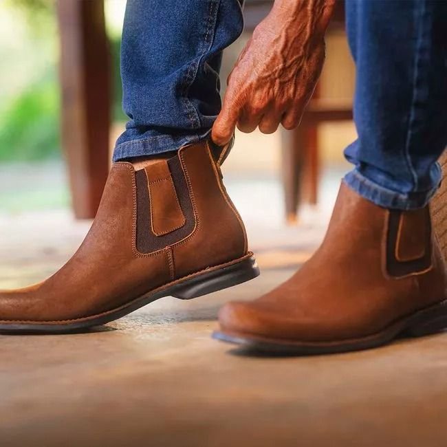 BOTINA ANATOMIC GEL MASCULINO EM COURO CASUAL 4516 Marrom 4