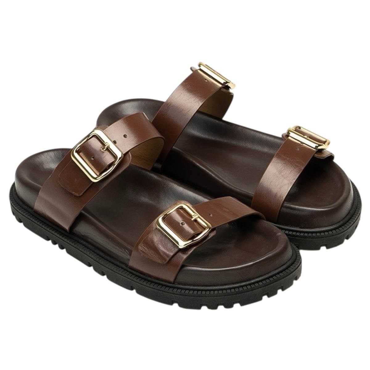 TAMANCO RAFITTHY FEMININO FLATFORM CASUAL 20.19007A2 MARROM Marrom 2