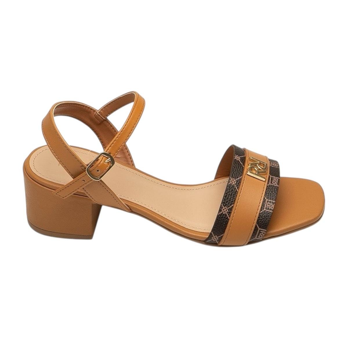 SANDALIA RAFITTHY FEMININO SALTO MEDIO CASUAL 18.96011A CARAMELO Caramelo 1