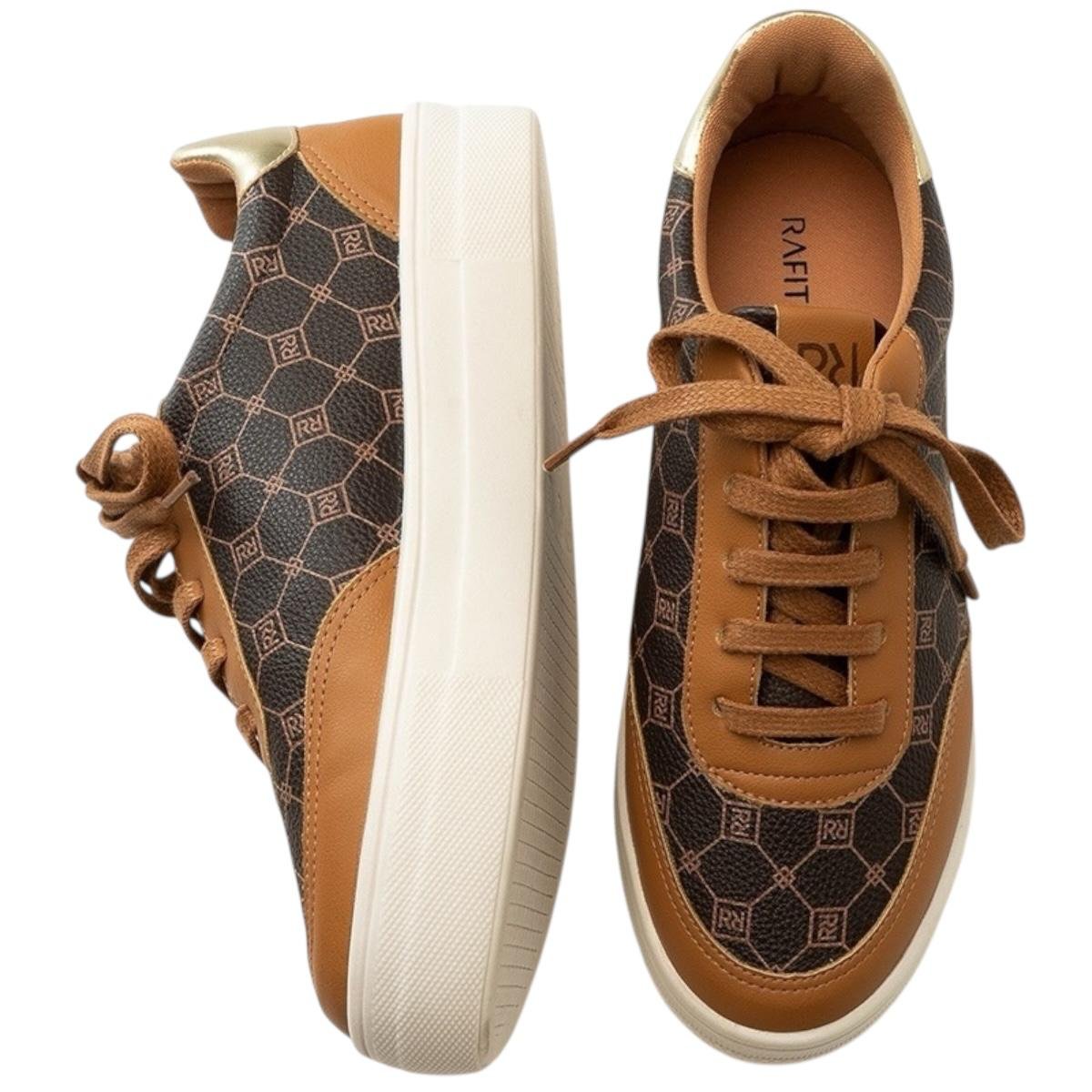 TENIS RAFITTHY FEMININO FLATFORM CASUAL 20.32001A1 CARAMELO Caramelo/Marrom 3