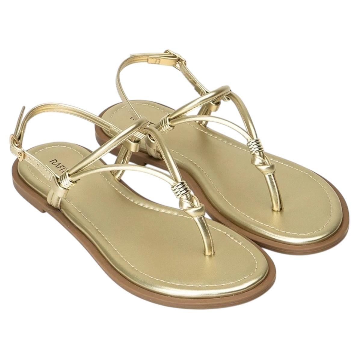 SANDALIA RAFITTHY FEMININA RASTEIRA CASUAL 18.56005A DOURADO Dourado 2