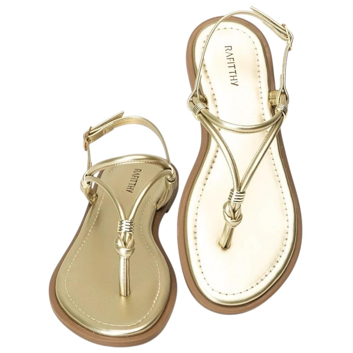 SANDALIA RAFITTHY FEMININA RASTEIRA CASUAL 18.56005A DOURADO Dourado 3