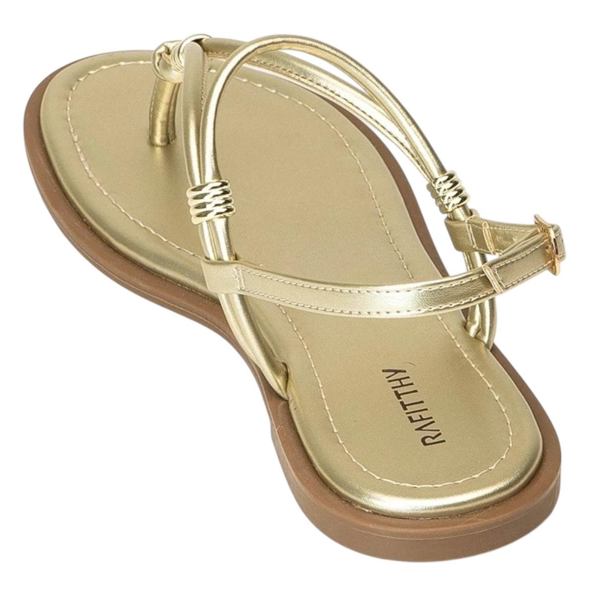 SANDALIA RAFITTHY FEMININA RASTEIRA CASUAL 18.56005A DOURADO Dourado 5
