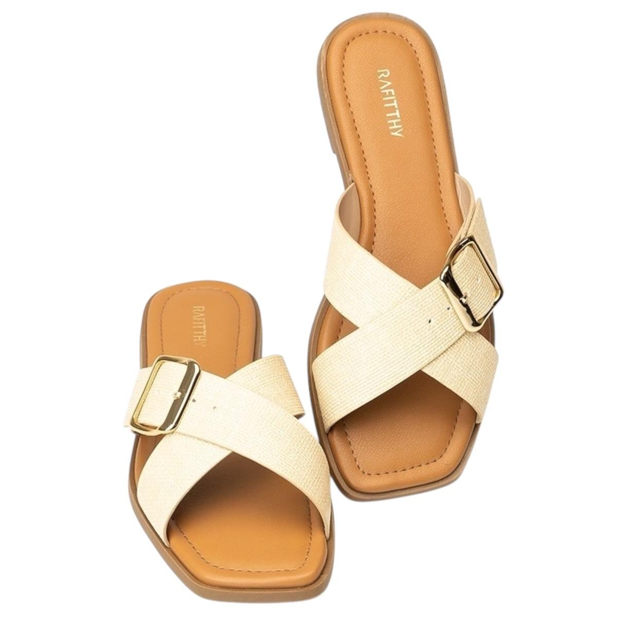 TAMANCO RAFITTHY FEMININA RASTEIRA CASUAL 18.86002A CREME Creme 3