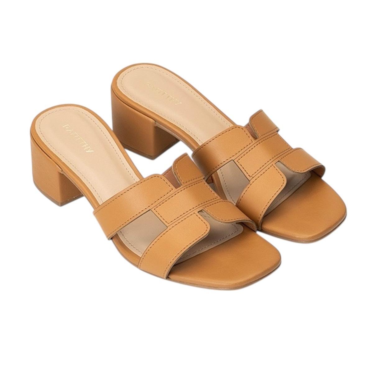 TAMANCO RAFITTHY FEMININO SALTO MEDIO CASUAL 18.96007A CARAMELO Caramelo 2