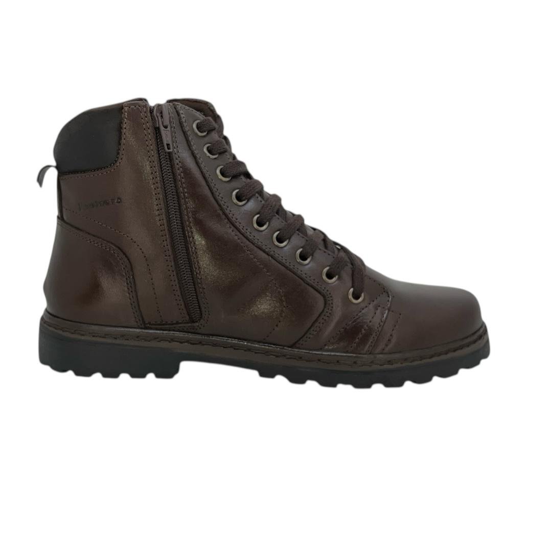 COTURNO FOOT CARE MASCULINO EM COURO CASUAL 6015 CAFE