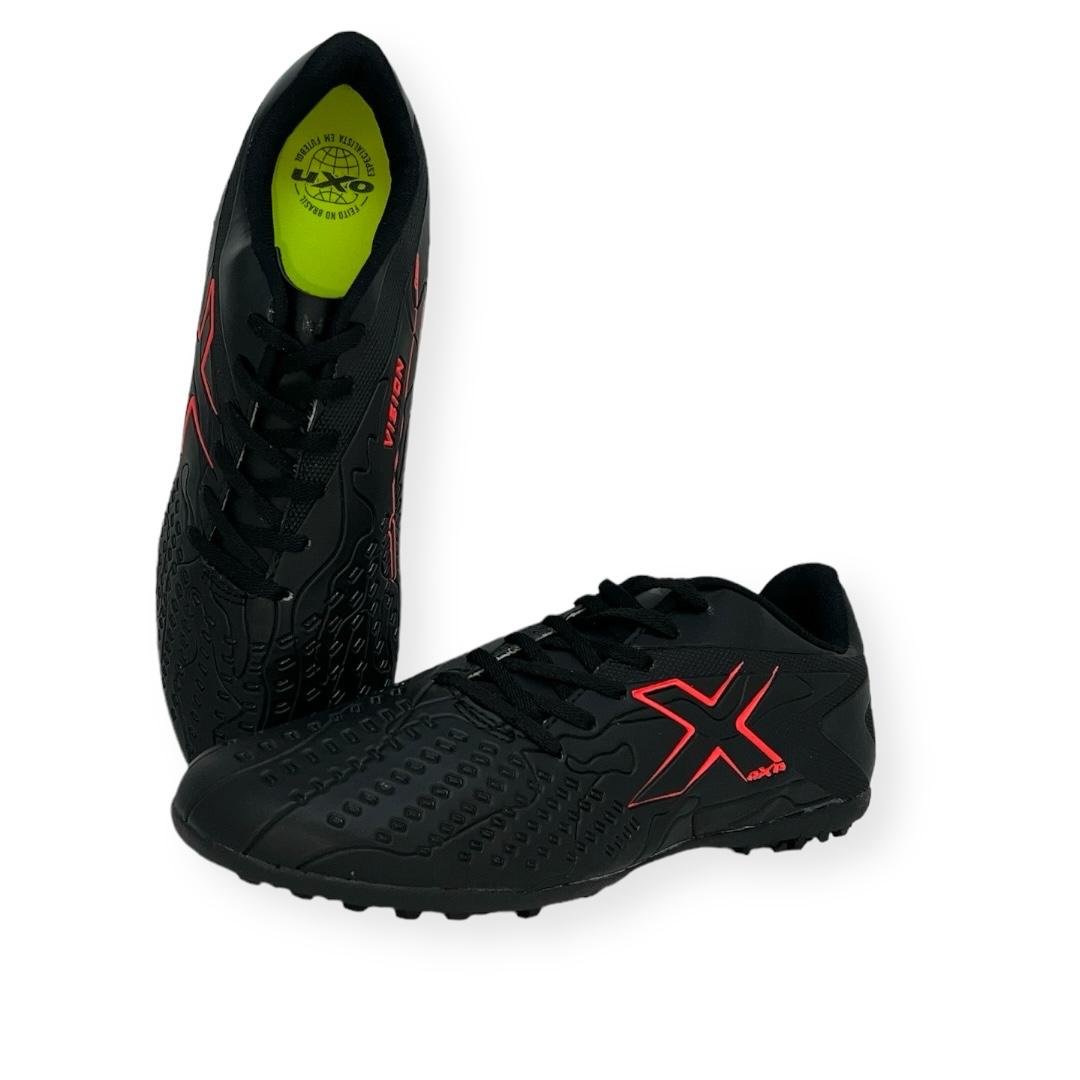 CHUTEIRA OXN FUTEBOL SOCIETY AD MASC VISION 2 344 Preto/Vermelho 4