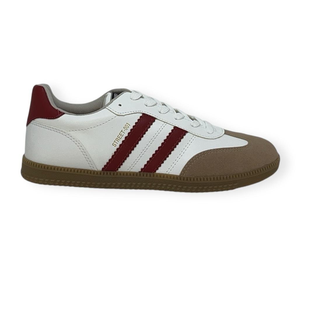 TENIS FEMININO STREET CASUAL SUA CIA 8355.15421 BRANCO/VERMELHO