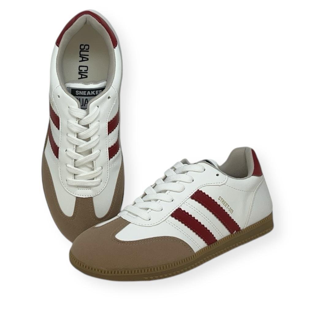 TENIS FEMININO STREET CASUAL SUA CIA 8355.15421 BRANCO/VERMELHO Branco/Vermelho 3