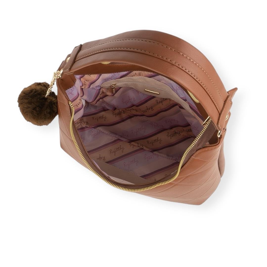 BOLSA RAFITTHY FEMININA CASUAL 28.24187A CARAMELO Marrom 4