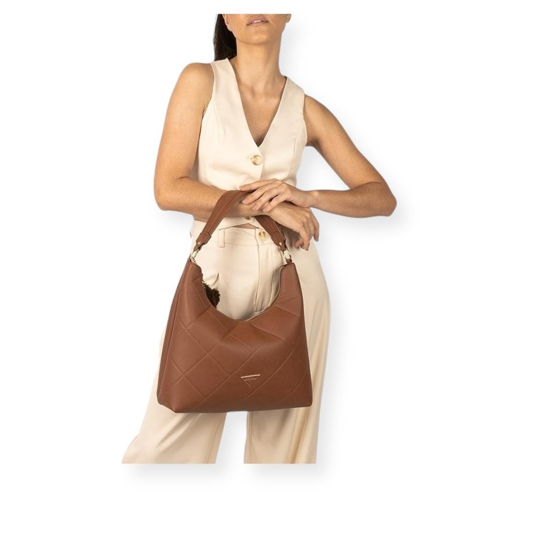 BOLSA RAFITTHY FEMININA CASUAL 28.24187A CARAMELO Marrom 5