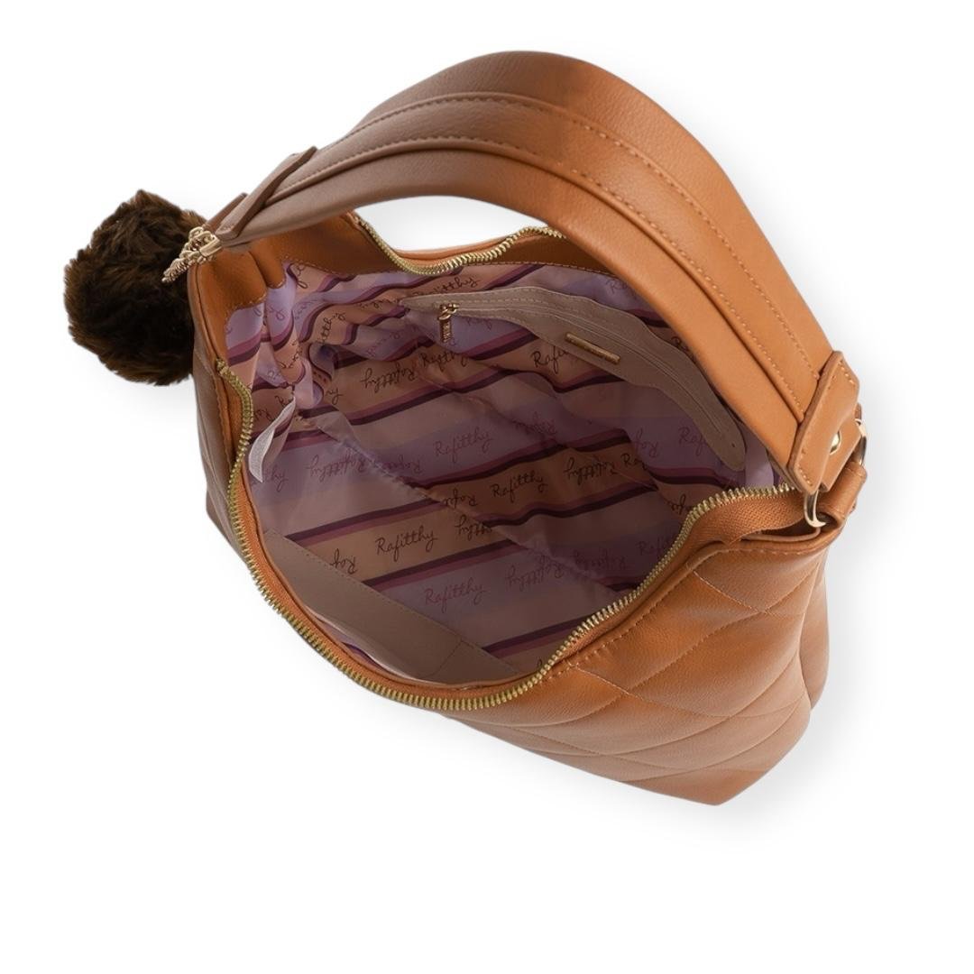 BOLSA RAFITTHY FEMININA CASUAL 28.24187A MARROM Caramelo 4