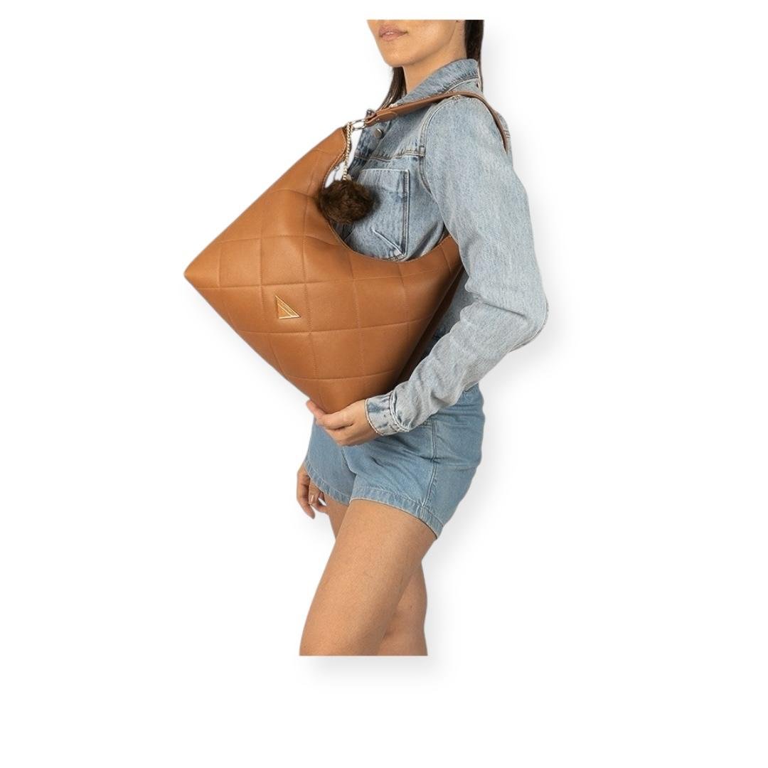 BOLSA RAFITTHY FEMININA CASUAL 28.24187A MARROM Caramelo 5