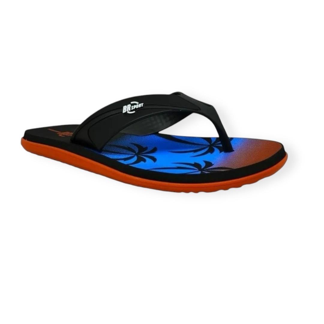 CHINELO BRSPORT MASCULINO ANATOMICO CONFORT FLEX 2260.300 LARANJA Preto 2