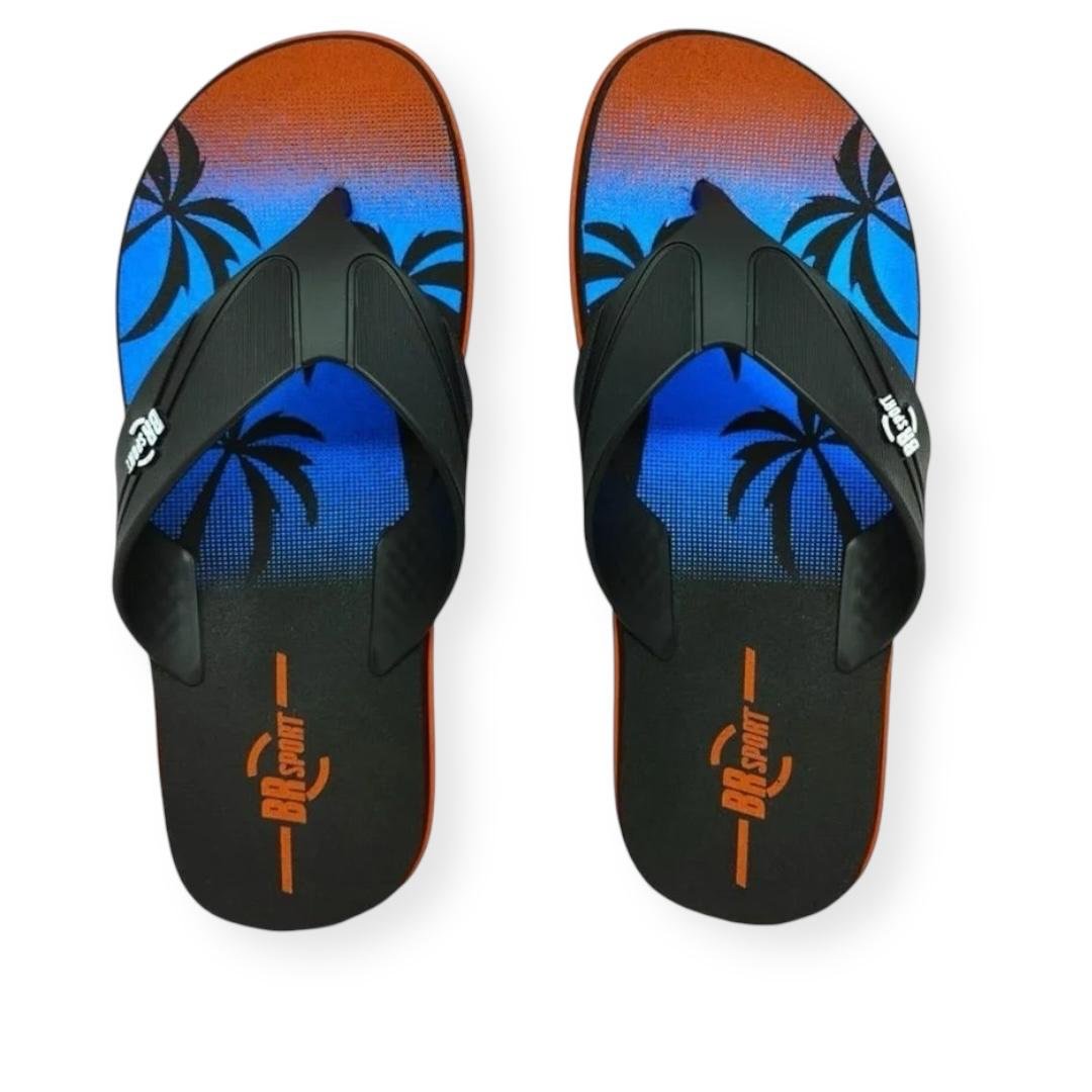 CHINELO BRSPORT MASCULINO ANATOMICO CONFORT FLEX 2260.300 LARANJA Preto 3