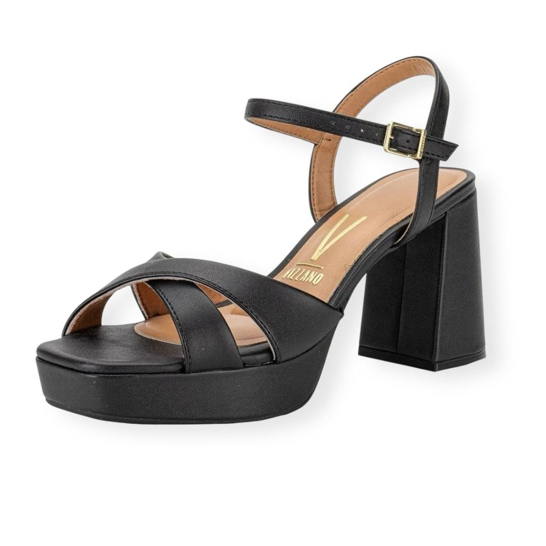 SANDALIA VIZZANO FEMININA MEIA PATA CASUAL 6472.204 PRETO Preto 2