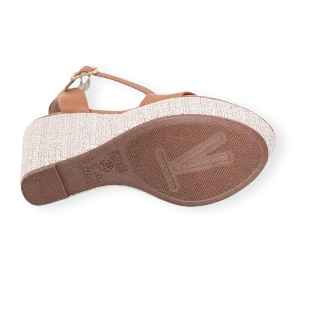 SANDALIA VIZZANO FEMININA ANABELA SALTO ALTO CASUAL 6283.2000 CARAMELO Caramelo 3