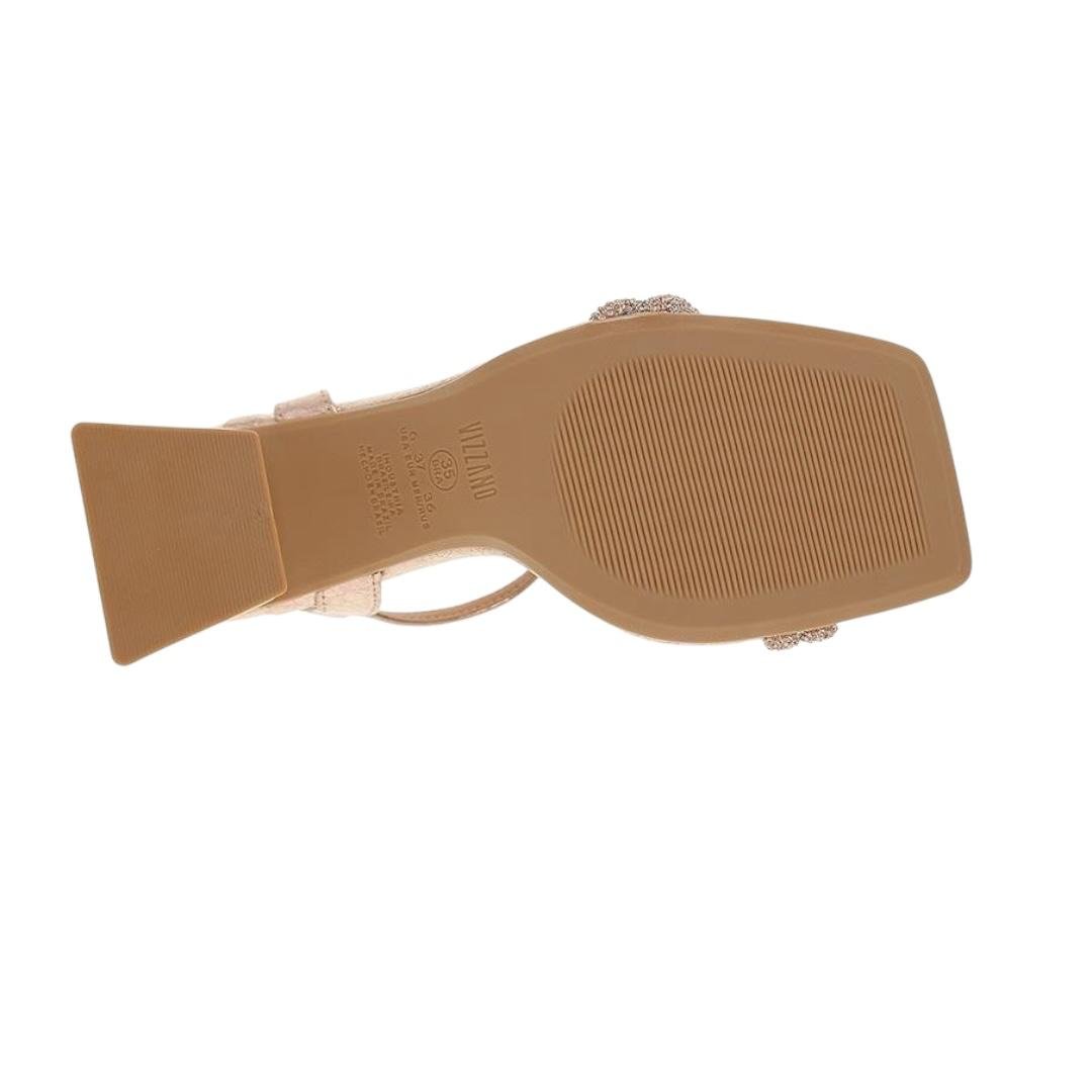 SANDALIA VIZZANO FEMININA SALTO BLOCO MEDIO STRASS CASUAL 6464.419 ROSA Rose Gold 4