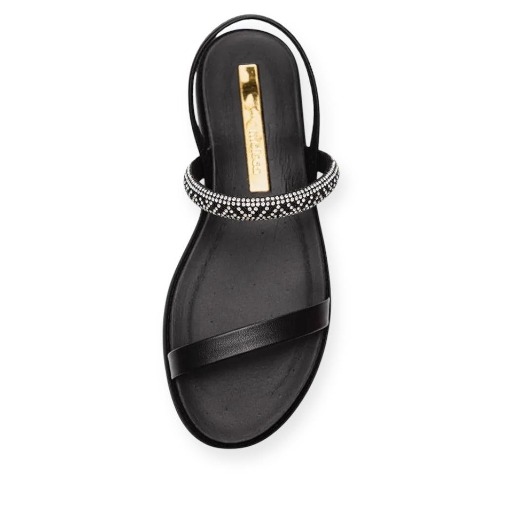 SANDALIA MOLECA FEMININA FLAT CASUAL 5443.231 Preto 2