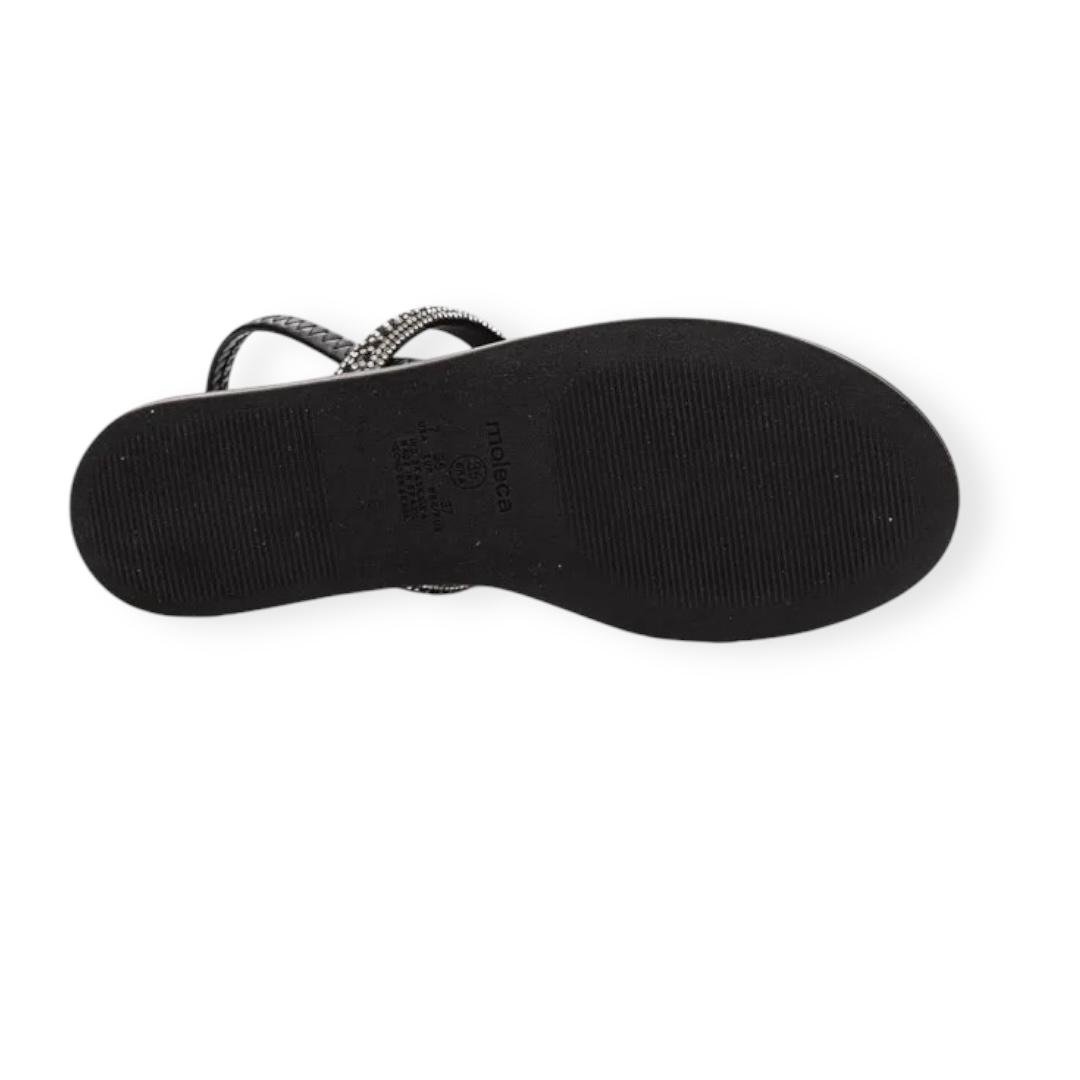 SANDALIA MOLECA FEMININA FLAT CASUAL 5443.231 Preto 3
