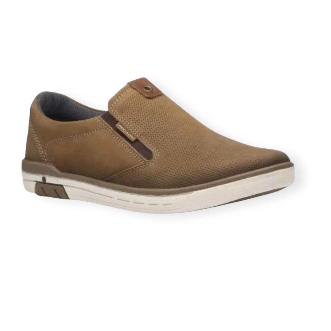 SAPATENIS PEGADA MASCULINO EM COURO CASUAL 119311-06 MARROM Marrom 2