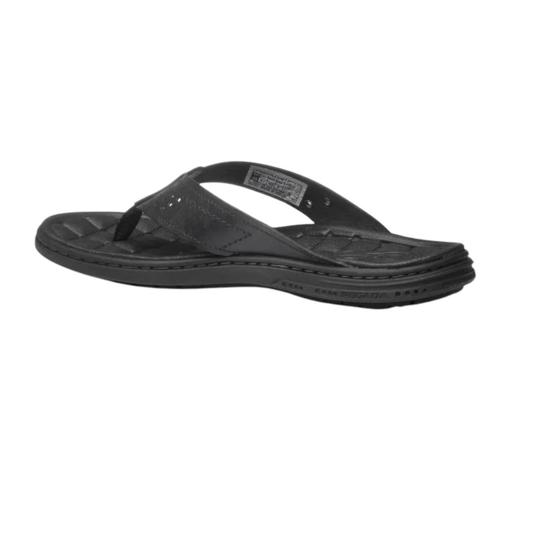 CHINELO PEGADA MASCULINO EM COURO CASUAL 131221-03 PRETO Preto 4