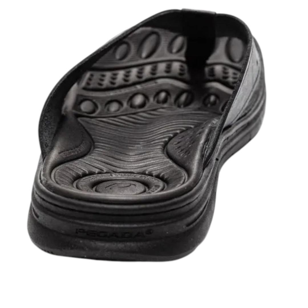 CHINELO PEGADA MASCULINO EM COURO CASUAL 134202-03 PRETO Preto 4