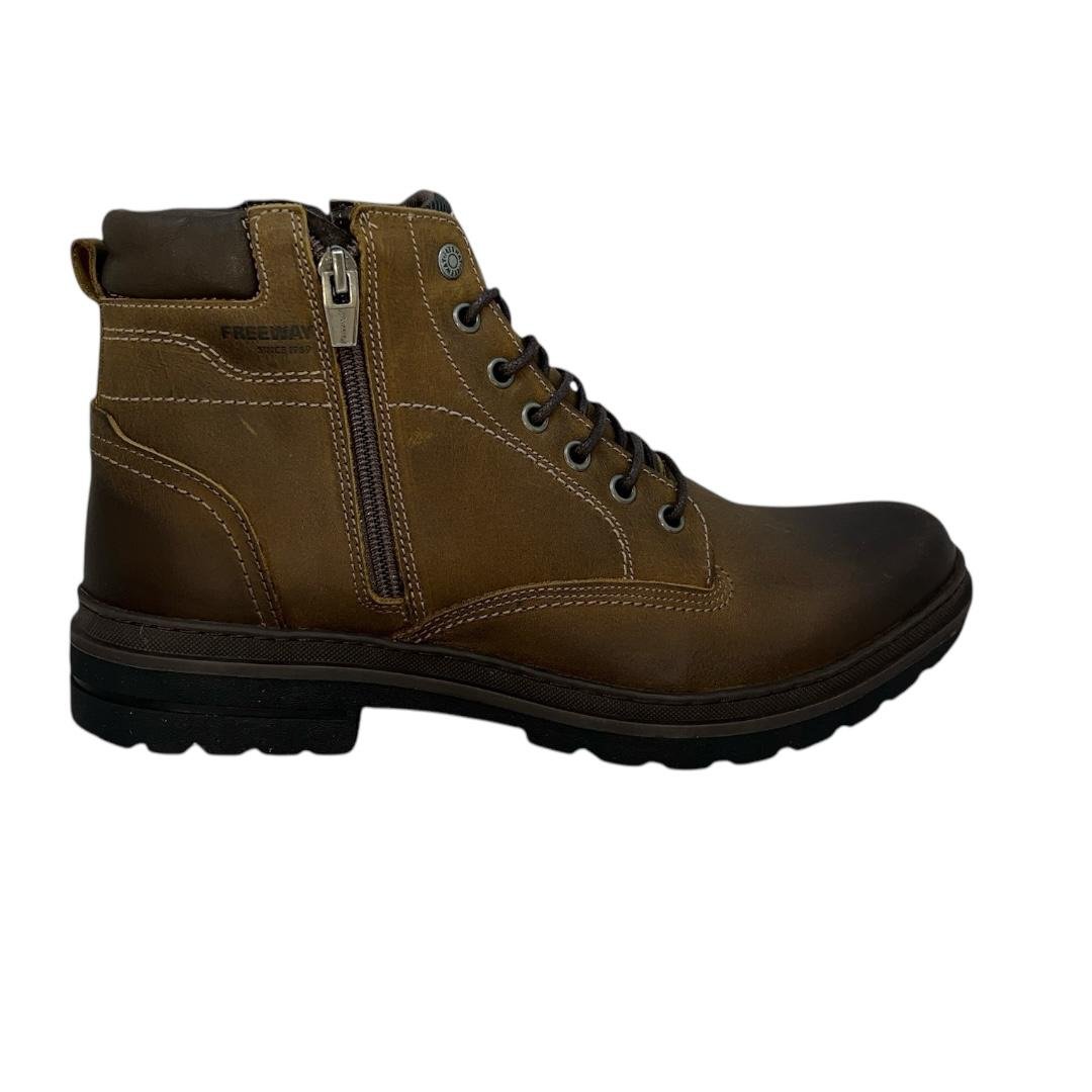 COTURNO FREEWAY MASCULINO EM COURO CASUAL DJANGOX 1975 MARROM