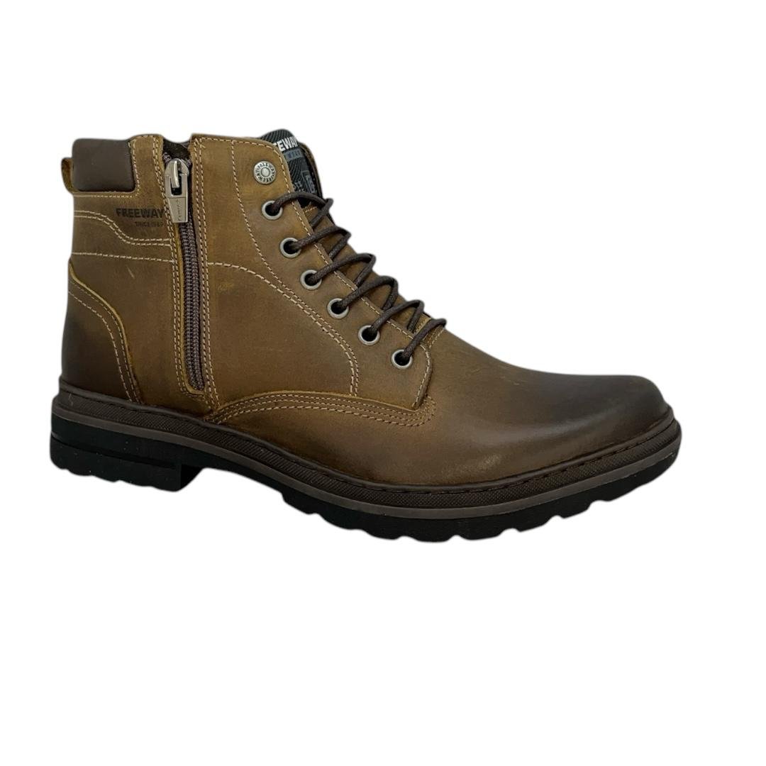 COTURNO FREEWAY MASCULINO EM COURO CASUAL DJANGOX 1975 MARROM Marrom 2