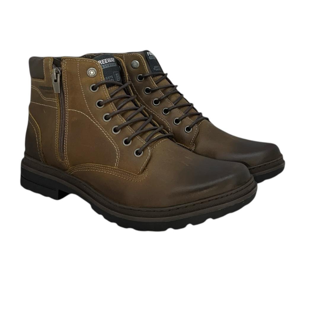 COTURNO FREEWAY MASCULINO EM COURO CASUAL DJANGOX 1975 MARROM Marrom 3