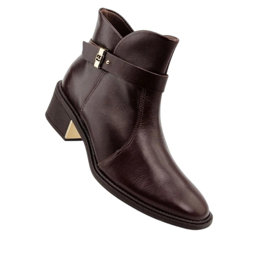 BOTA RAMARIM FEMININA EM COURO CASUAL 25-65103 CAFE Café 2
