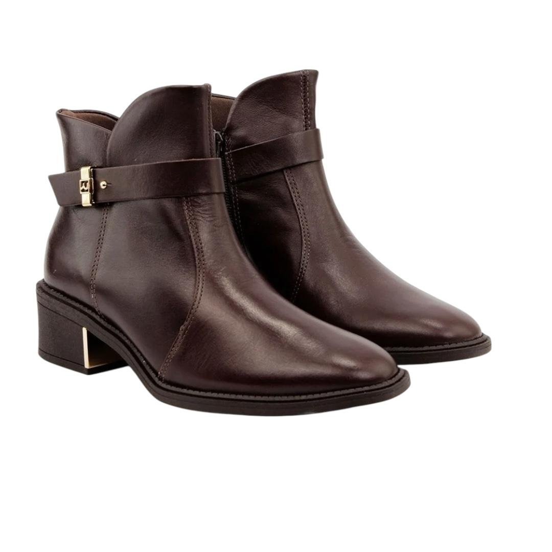 BOTA RAMARIM FEMININA EM COURO CASUAL 25-65103 CAFE Café 3