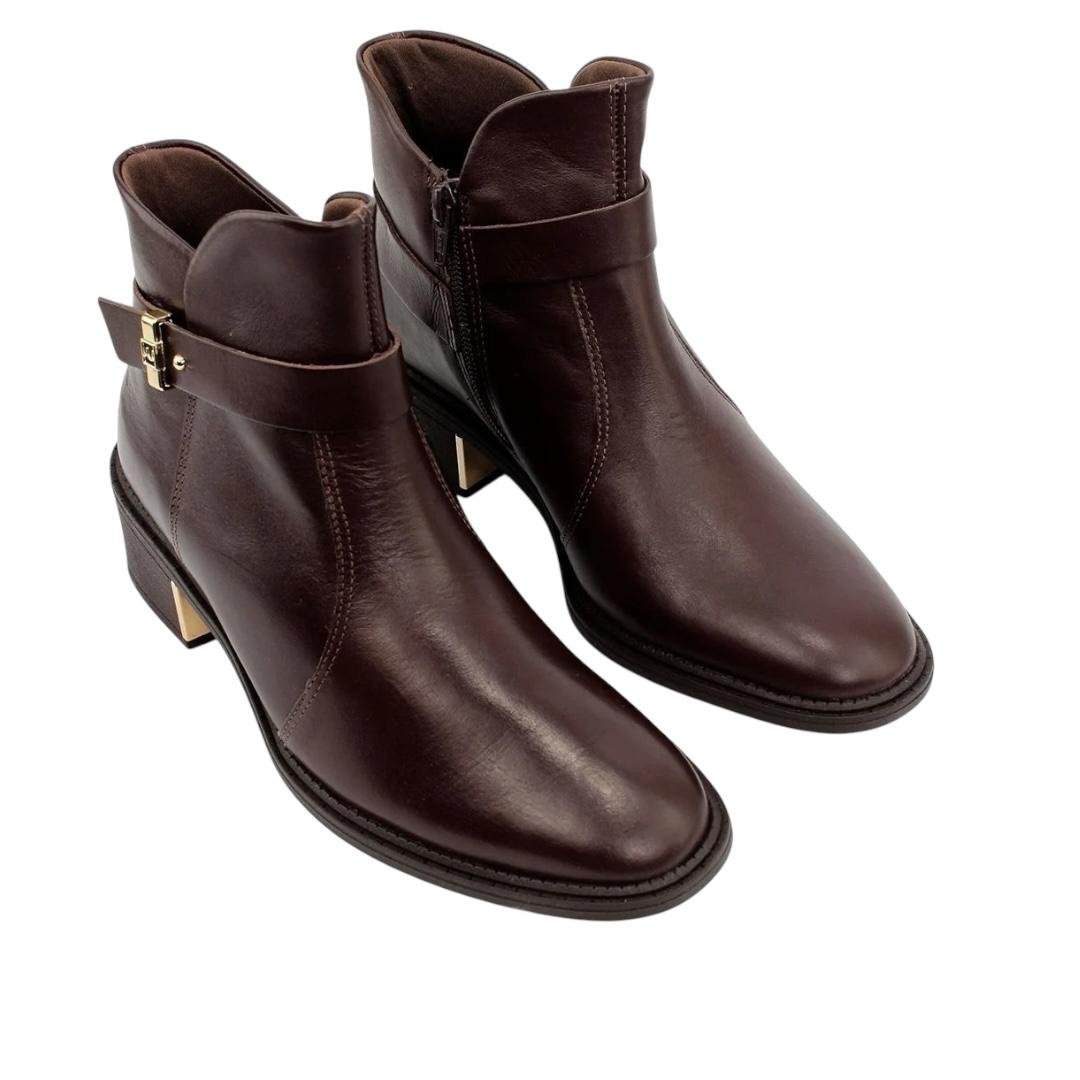 BOTA RAMARIM FEMININA EM COURO CASUAL 25-65103 CAFE Café 4