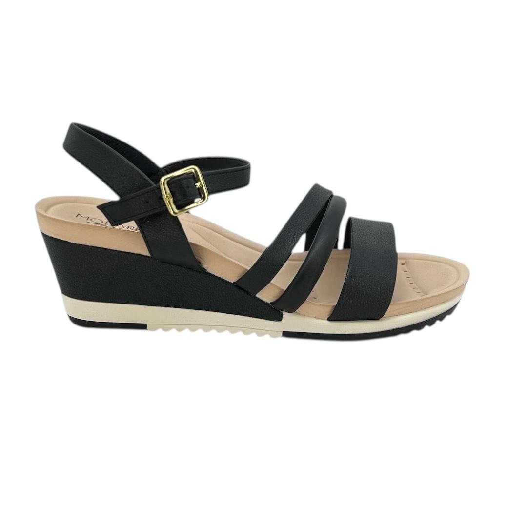 SANDALIA MODARE FEMININA FLATFORM CASUAL 7123.147 PRETO