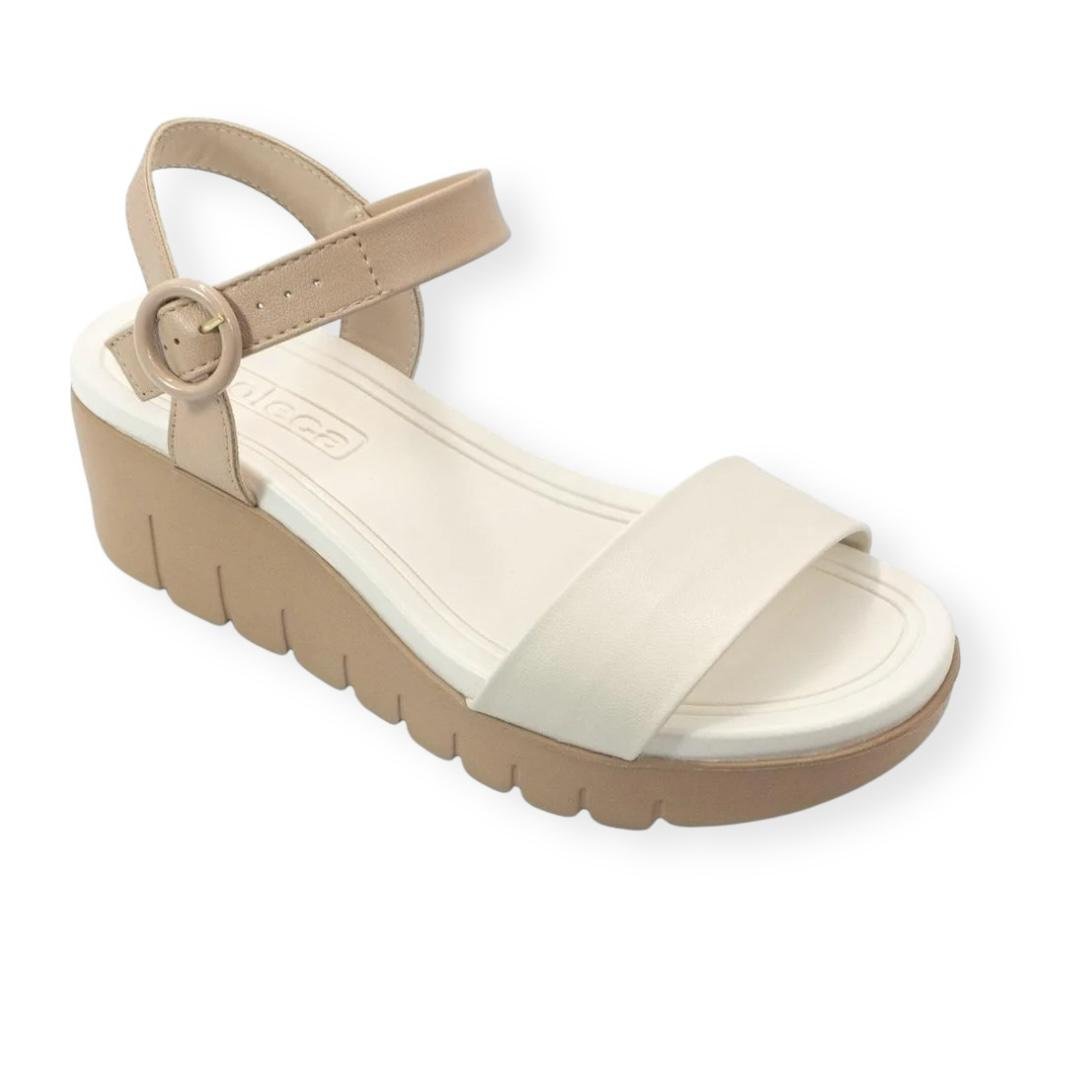 SANDALIA MOLECA FEMININA SALTO ANABELA CASUAL 5536.100 OFF WHITE Off White 2