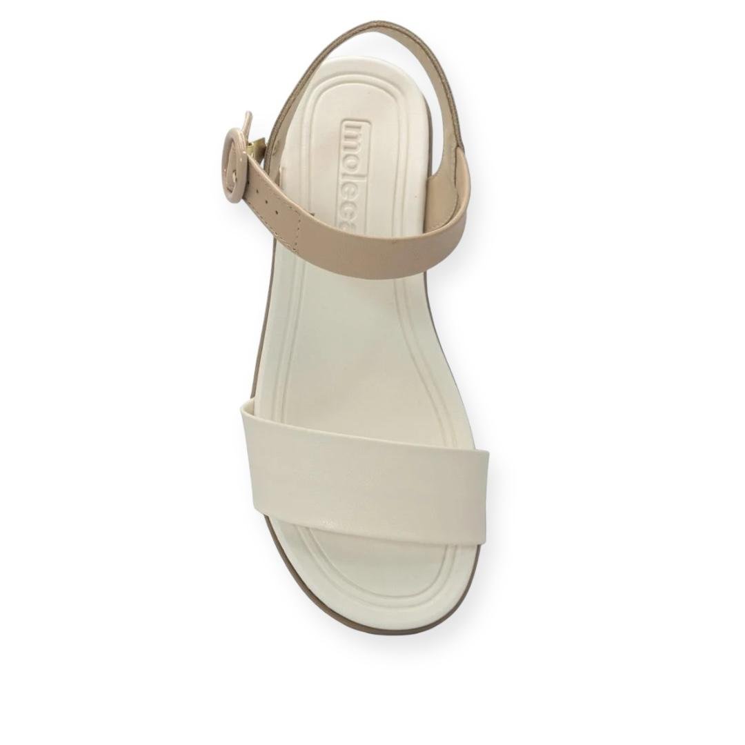 SANDALIA MOLECA FEMININA SALTO ANABELA CASUAL 5536.100 OFF WHITE Off White 3