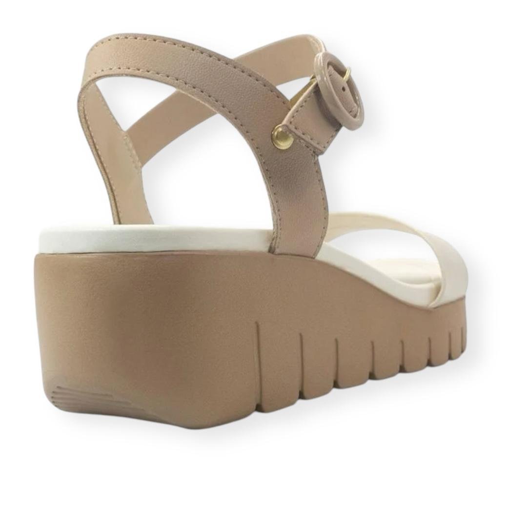 SANDALIA MOLECA FEMININA SALTO ANABELA CASUAL 5536.100 OFF WHITE Off White 5