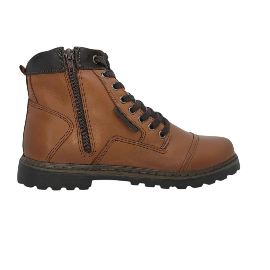 COTURNO FOOT CARE MASCULINO EM COURO CASUAL 6017-01 CARAMELO
