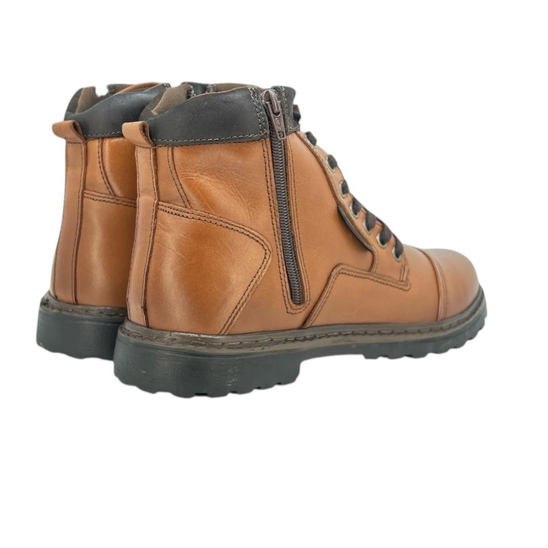 COTURNO FOOT CARE MASCULINO EM COURO CASUAL 6017-01 CARAMELO Marrom 4