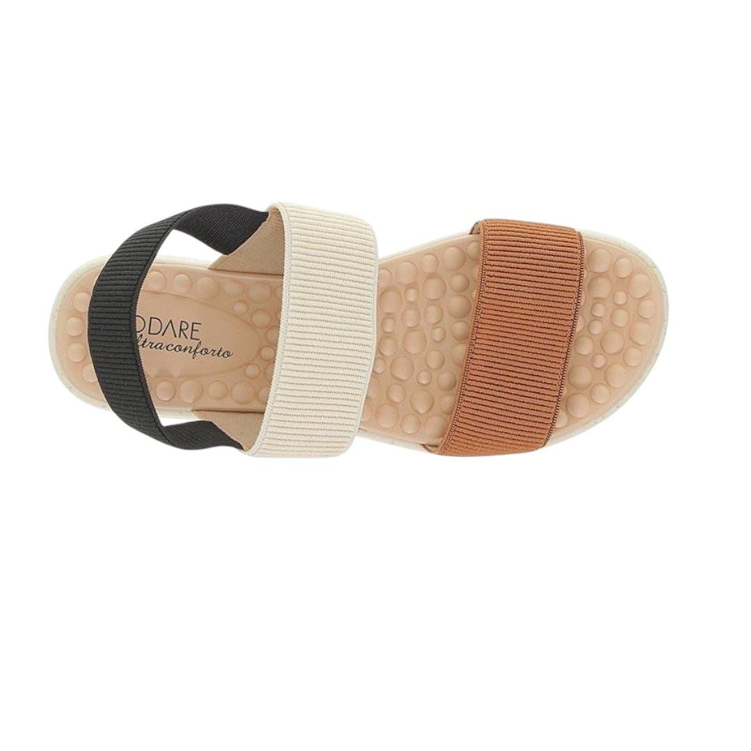 SANDALIA MODARE FEMININA FLATFORM CASUAL 7162.206 MARROM Marrom/Creme 3