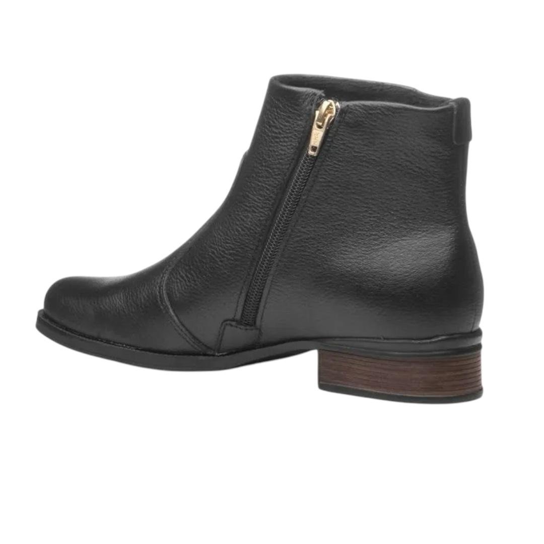 BOTA PEGADA FEMININA EM COURO CASUAL 282008-05 PRETO Preto 5