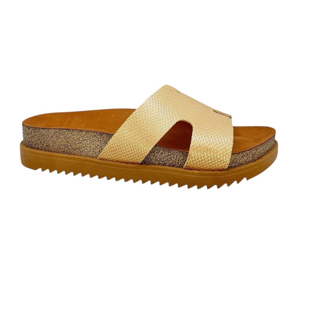 TAMANCO MOLECA FEMININO FLATFORM TRATORADO 5500.100 MARROM Dourado 2