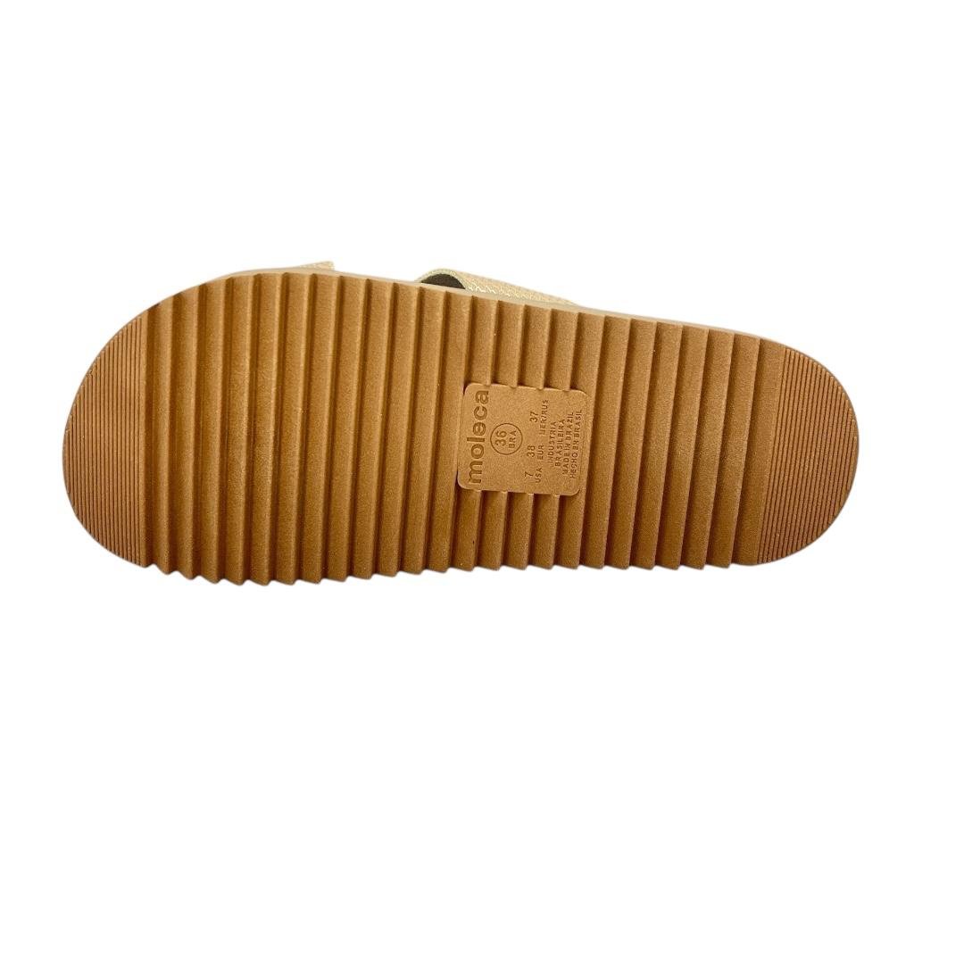 TAMANCO MOLECA FEMININO FLATFORM TRATORADO 5500.100 MARROM Dourado 4
