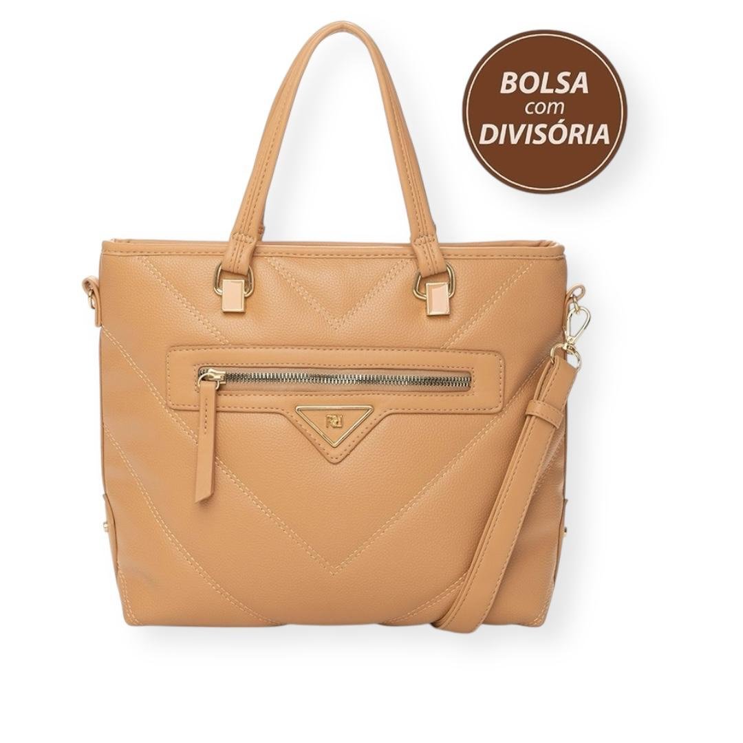 BOLSA RAFITTHY FEMININA CASUAL 28.25121A CARAMELO Bege 2