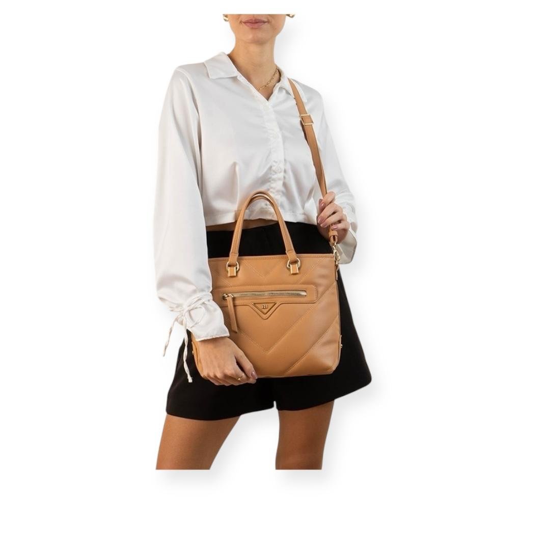 BOLSA RAFITTHY FEMININA CASUAL 28.25121A CARAMELO Bege 5