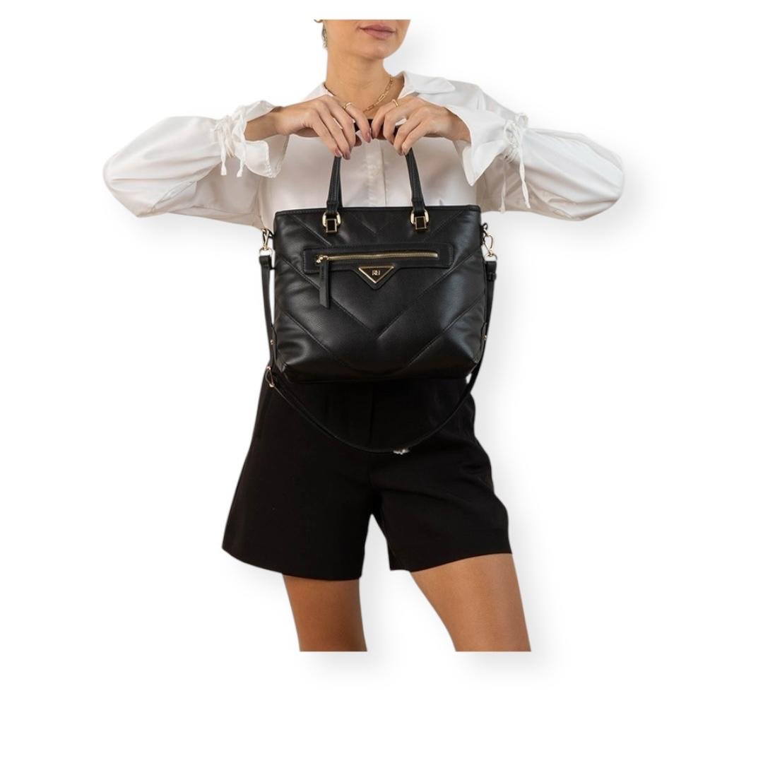 BOLSA RAFITTHY FEMININA CASUAL 28.25121A PRETO Preto 5
